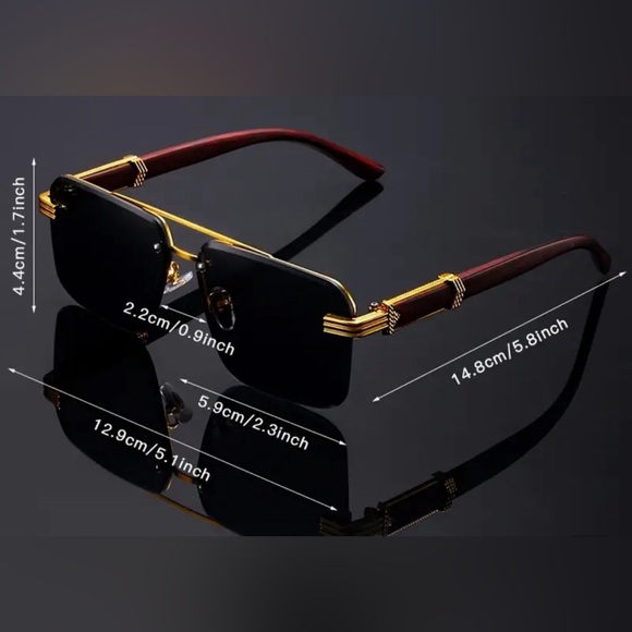 Classic retro wood grain men’s sunglasses - Picture 7 of 7